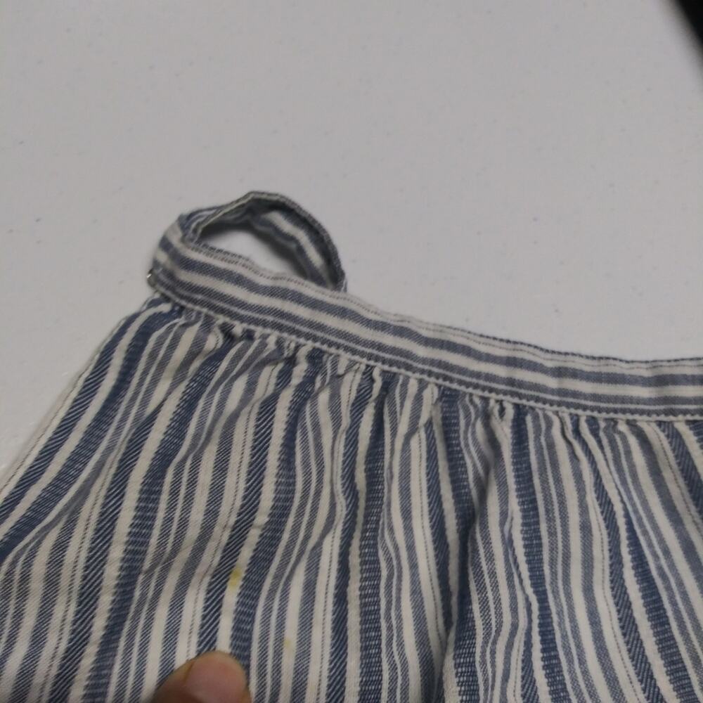 Rebecca Taylor Striped Blue Cotton Peasant Top Boho Size 4 - Picture 7 of 8
